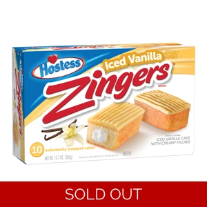 Hostess Zingers Vanilla - 10 Pack Box | American Cakes